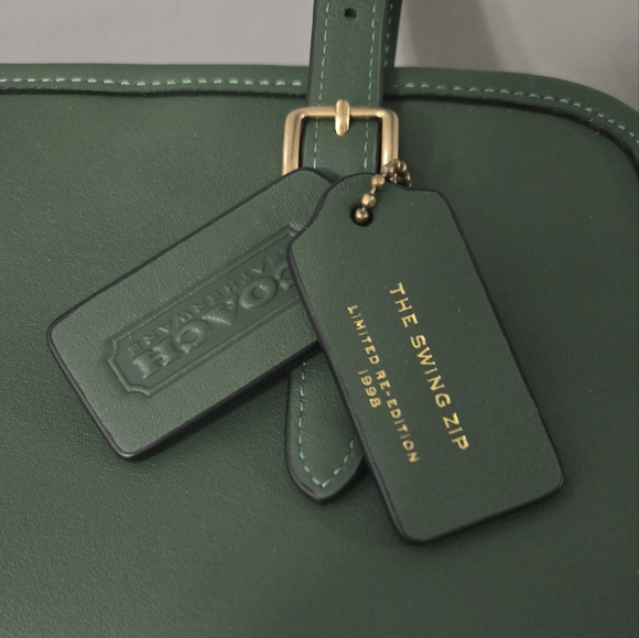 Coach Swing Zip bag shoulder bag hunter green brass 1998 re edition - Picture 8 of 10